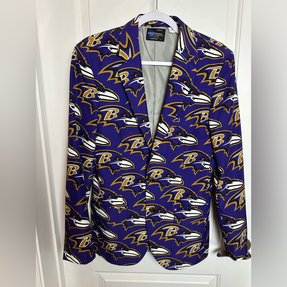 Baltimore Ravens Football NFL apparel suit jacket Blazer 36 Little Earth